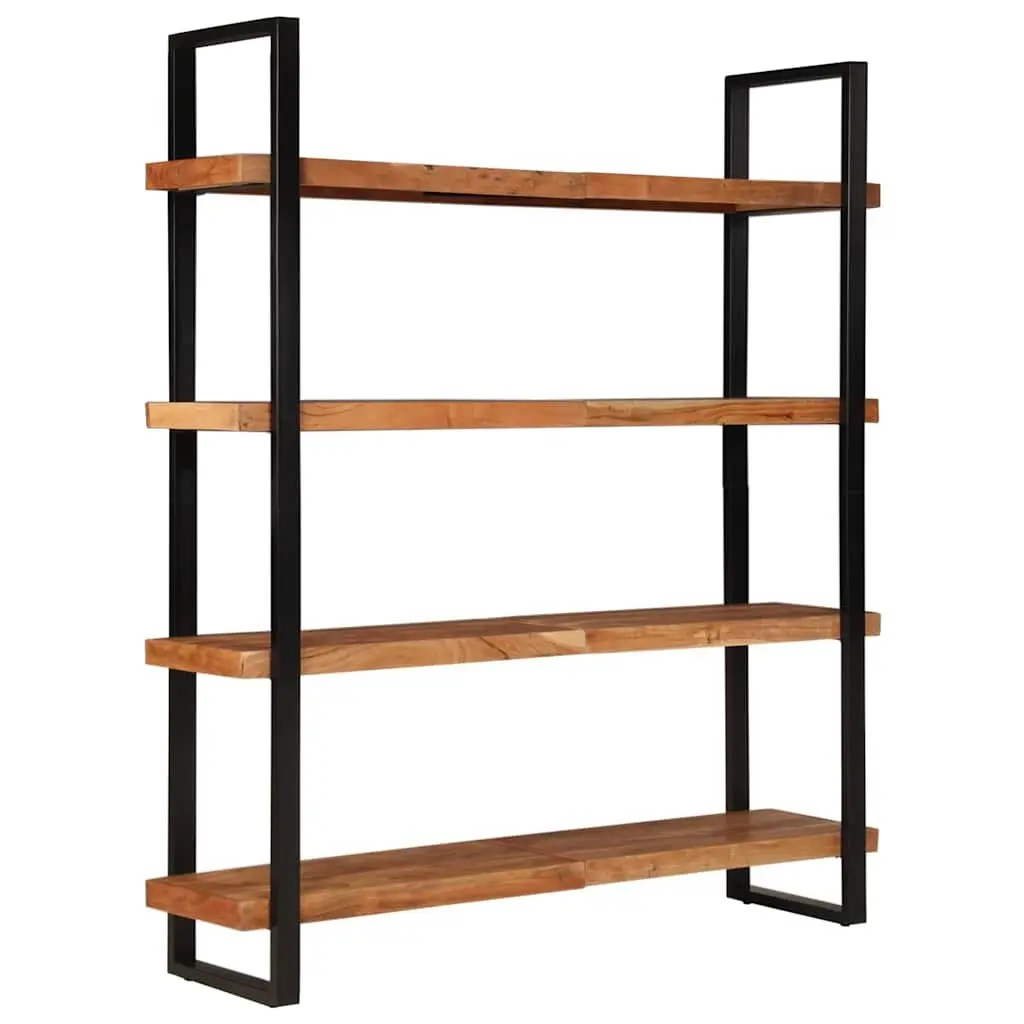 4-Tier Bookcase 160x40x180 cm Solid Acacia Wood Shelving Unit Industrial Style