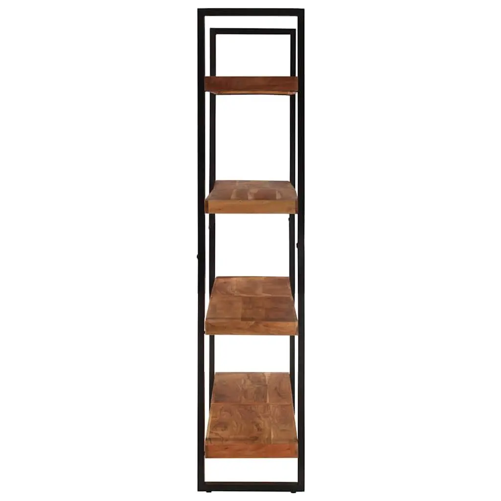 4-Tier Bookcase 160x40x180 cm Solid Acacia Wood Shelving Unit Industrial Style