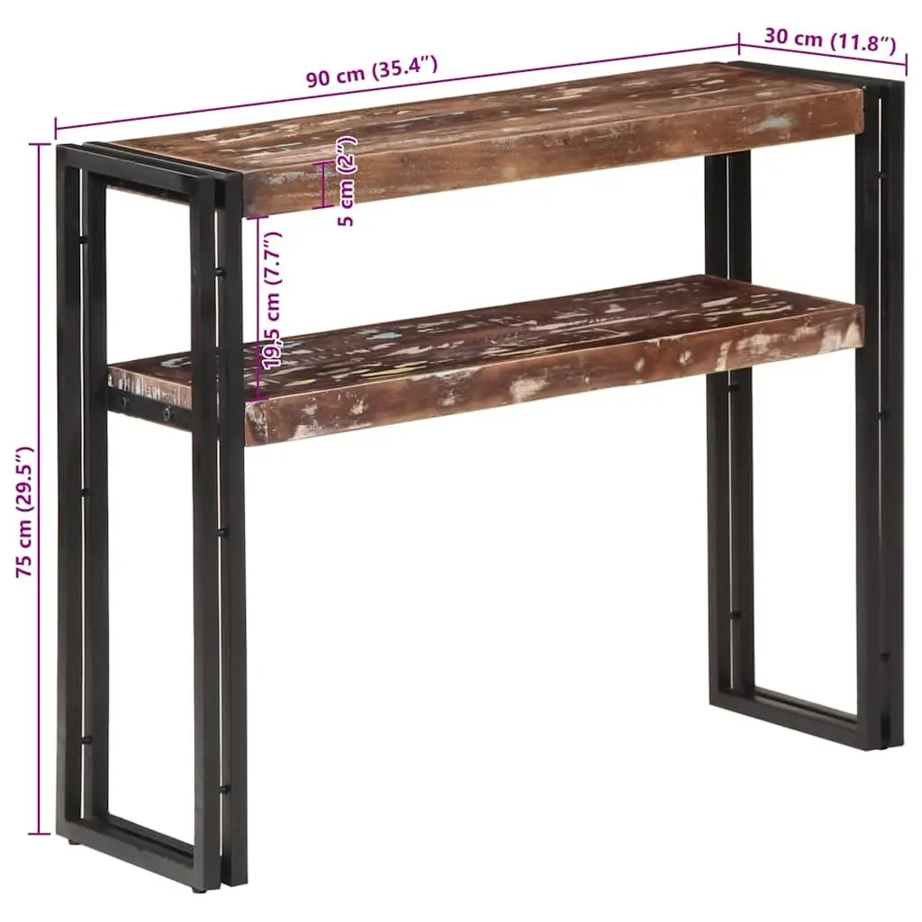 Console Table 90x30x75cm Solid Reclaimed Wood Hallway Entryway Sideboard Shelf