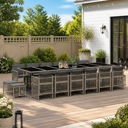 Specifications of 17 Piece Grey Outdoor Dining Set