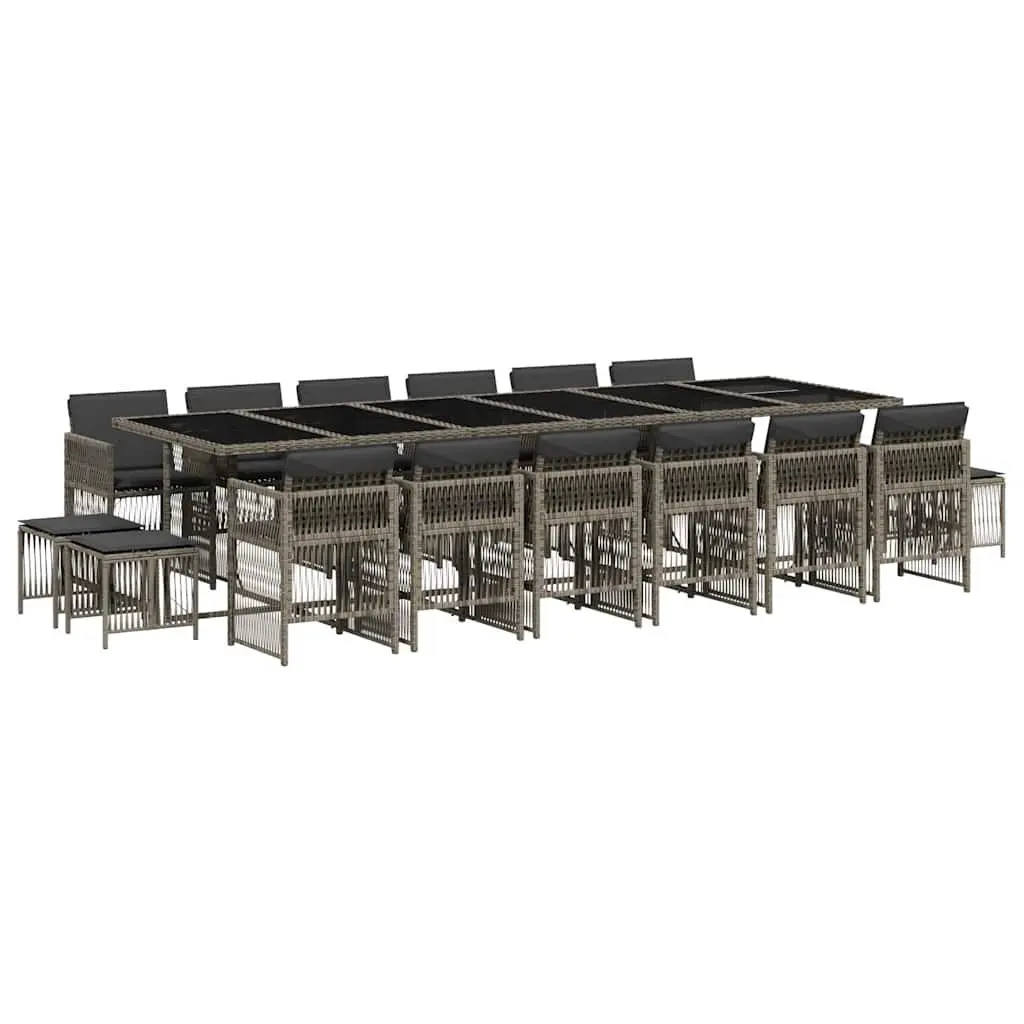 17 Piece Grey Outdoor Dining Set