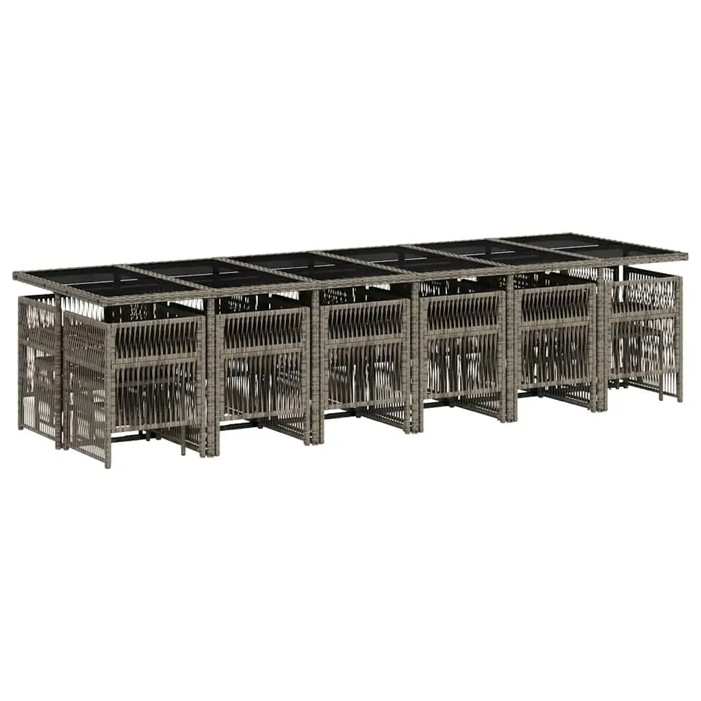 17 Piece Grey Outdoor Dining Set