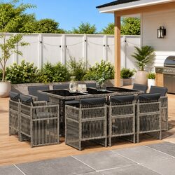 Specifications for 11 Piece Grey Rattan Garden Dining Set