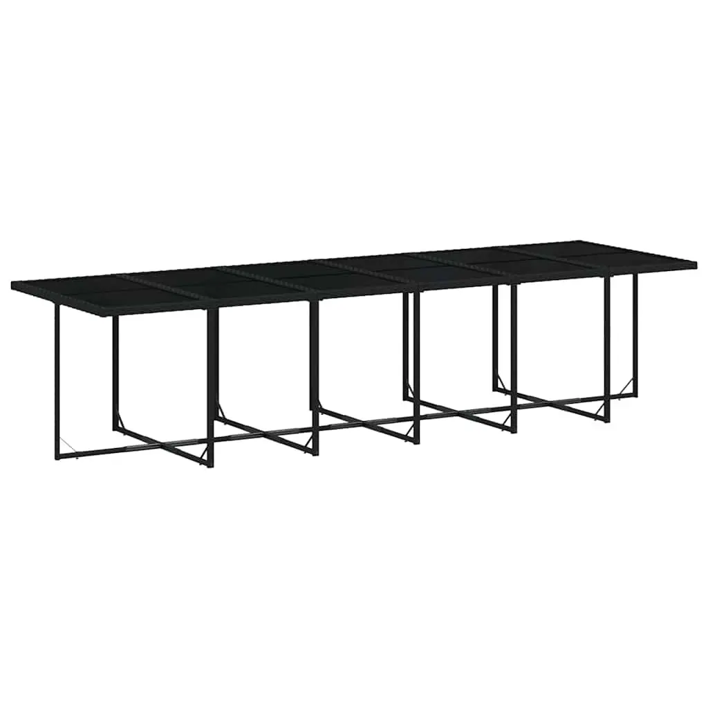 Outdoor Dining Set 17 Piece Garden Furniture Black PE Rattan Chairs Table