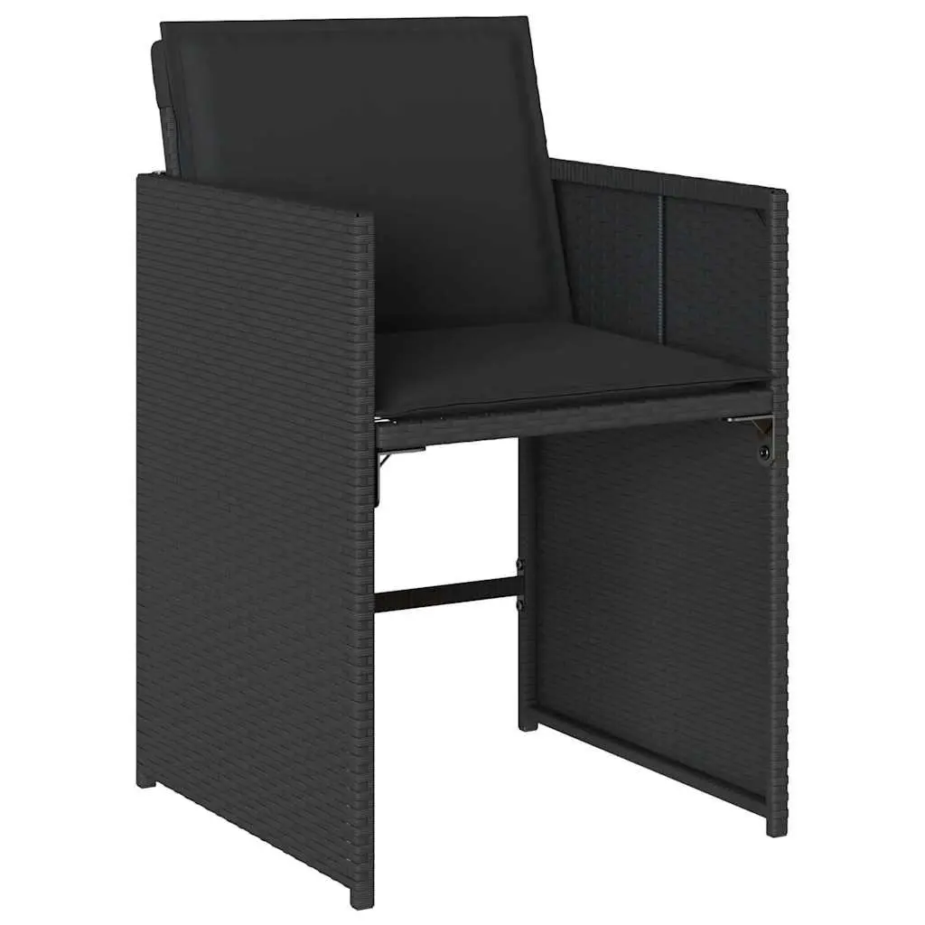 Garden Dining Set Outdoor Use 9 Piece Black