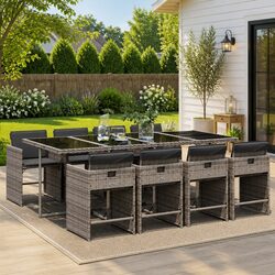 Specifications of 9 Piece Outdoor Dining Set in Grey
