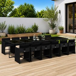 Specifications of 13 Piece Black Rattan Garden Dining Set