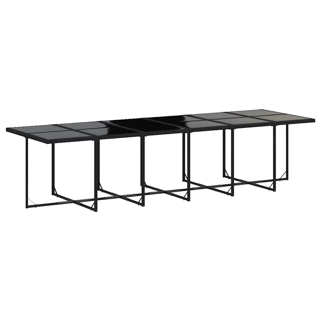 13 Piece Outdoor Dining Set for Garden Patio Black Poly Rattan Furniture