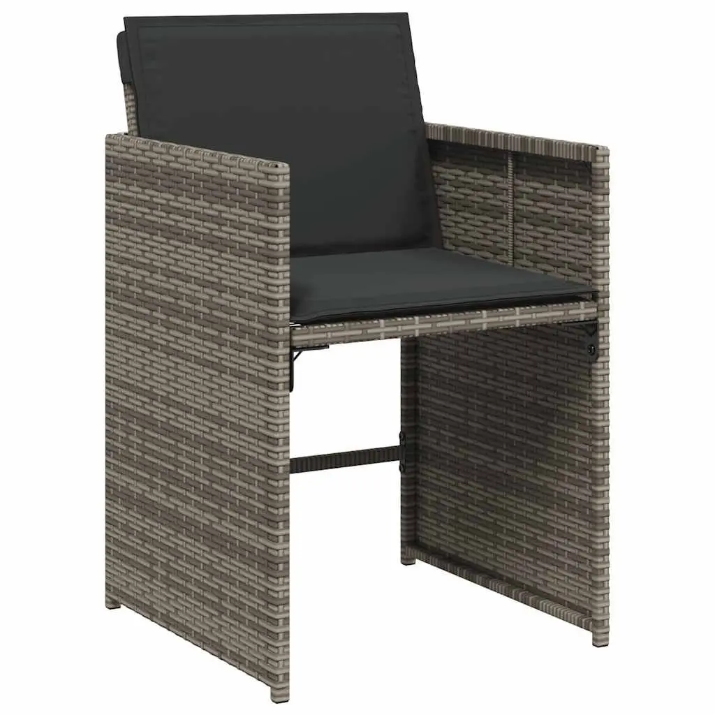 Outdoor Dining Set 13 Piece Grey Poly Rattan Patio Table and Chairs for Garden Use