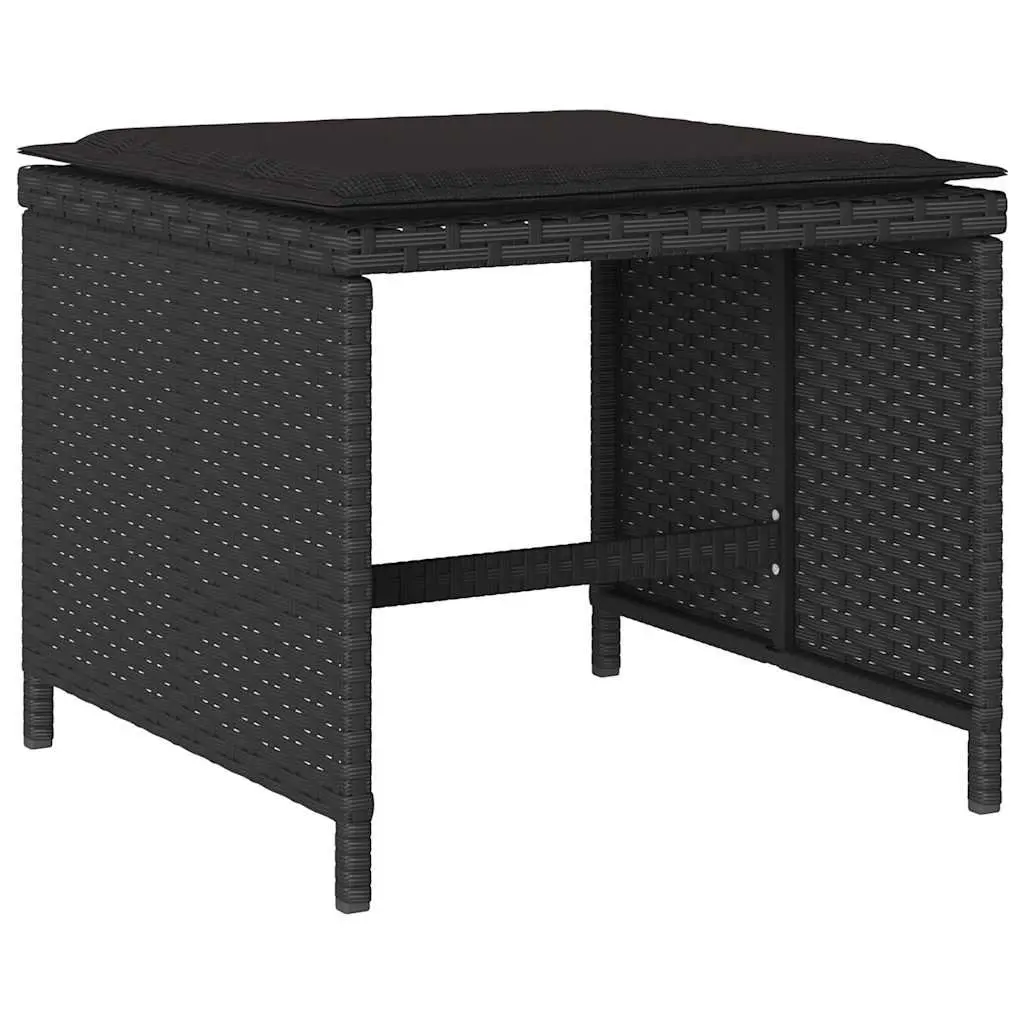 Outdoor Dining Set 9 Piece Garden Furniture Black Poly Rattan Chairs Table