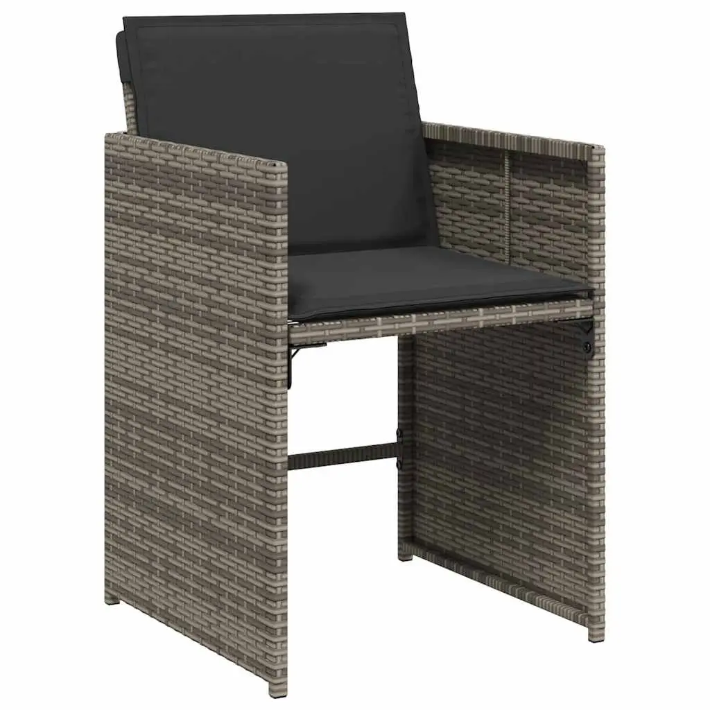 Garden Dining Set 9 Piece Outdoor Table Chairs with Cushions Grey Patio