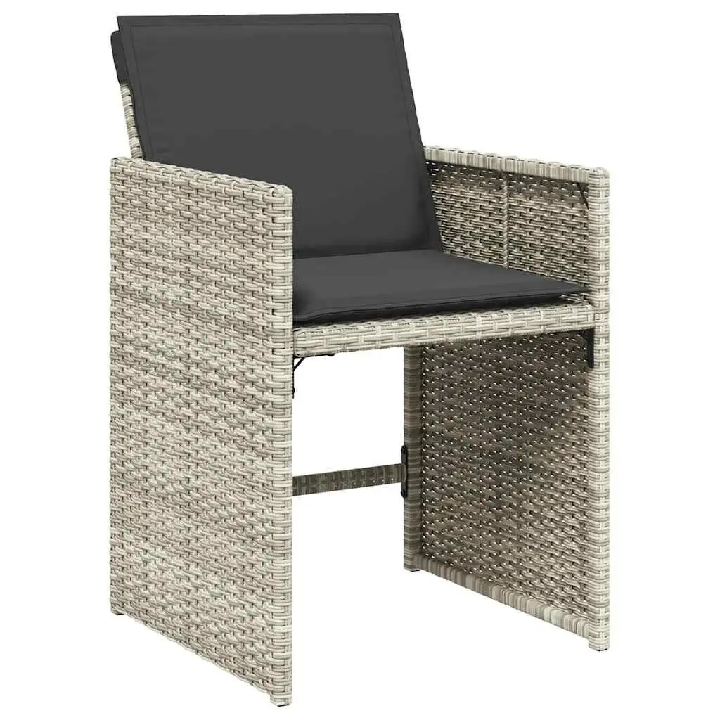 Garden Dining Set 9 Piece Outdoor Furniture Grey Poly Rattan Chairs Table