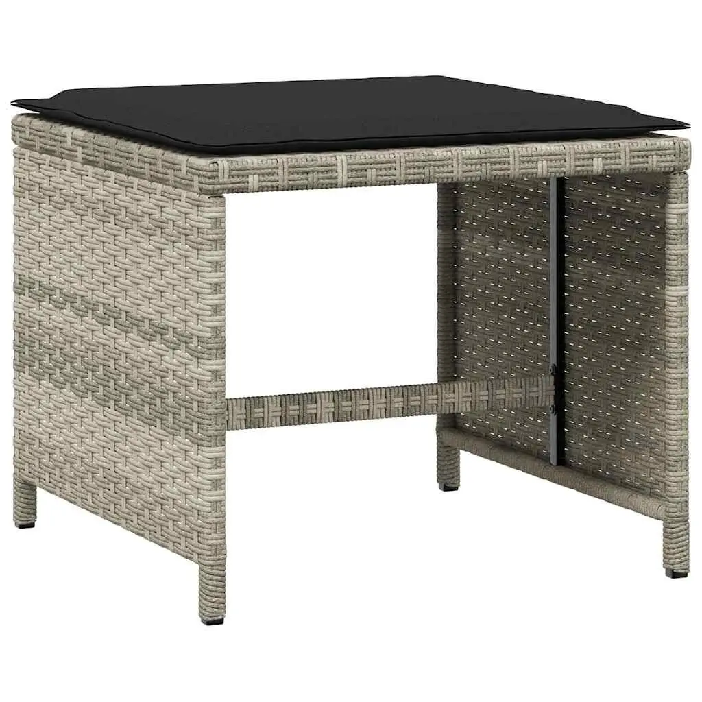 Garden Dining Set 9 Piece Outdoor Furniture Grey Poly Rattan Chairs Table