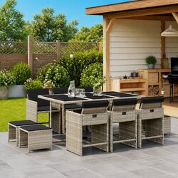 Garden Dining Set Specifications: 11-Piece Set