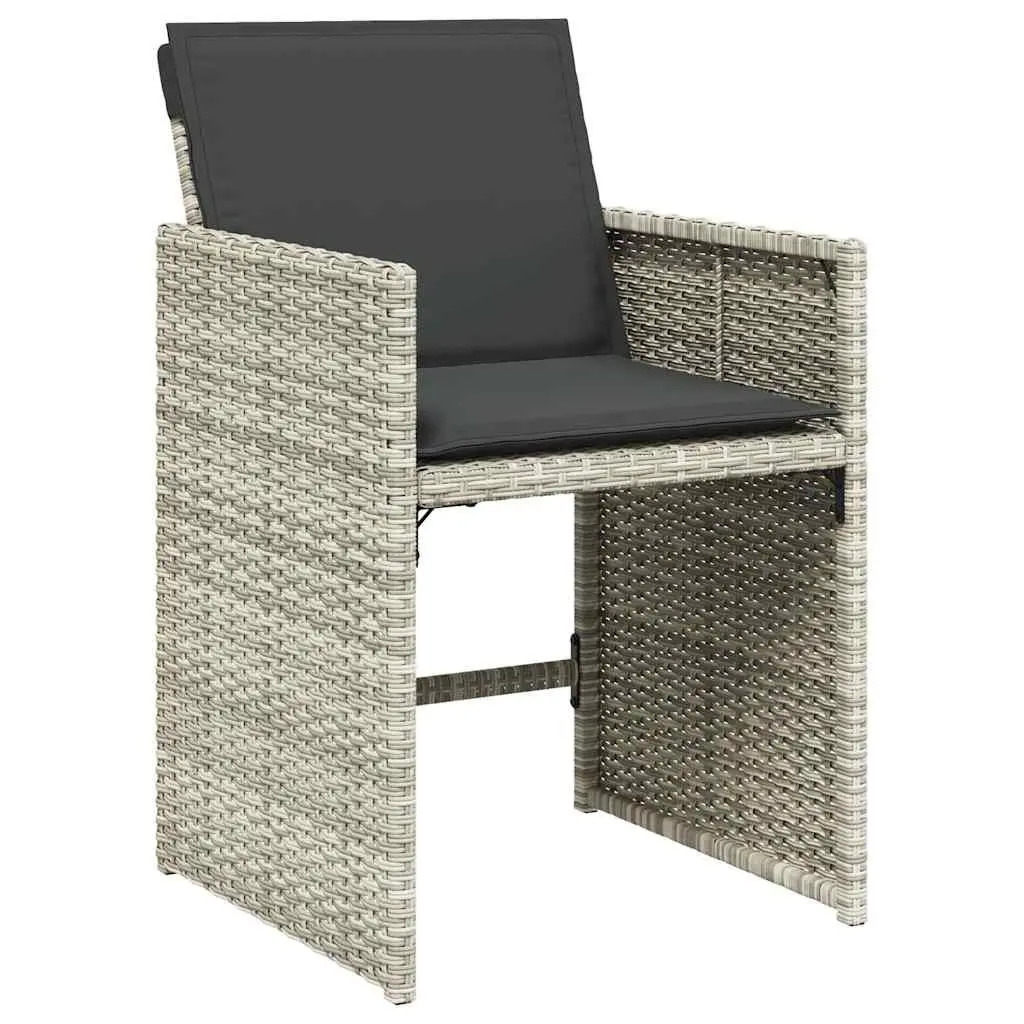 Garden Dining Set 11 Piece PE Rattan Chairs Table Grey Outdoor Patio Furniture