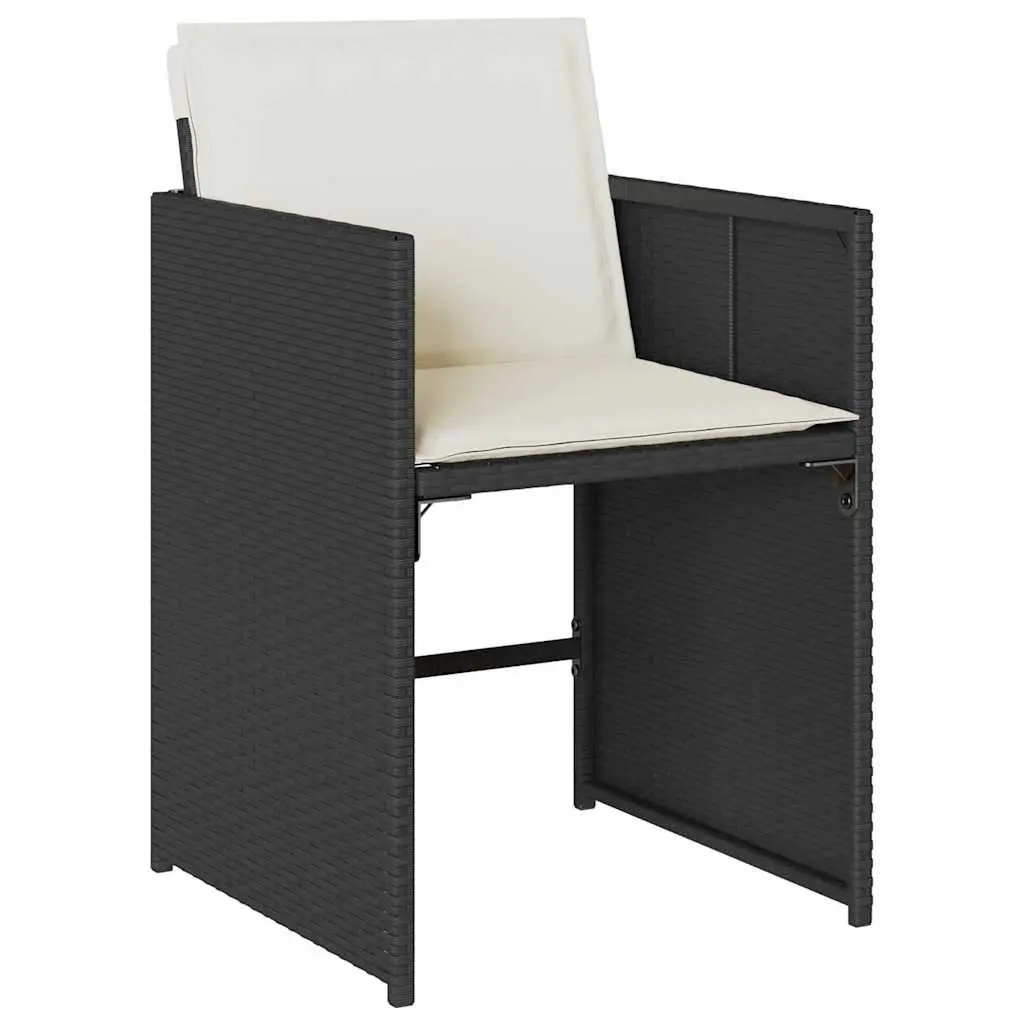 Garden Dining Set Outdoor Furniture 13 Pieces Black Poly Rattan Chairs Table