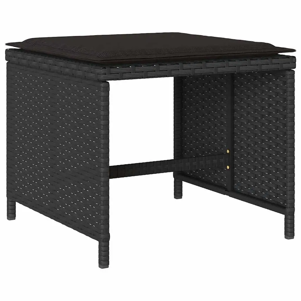 13 Piece Outdoor Garden Dining Set for Patio Black Poly Rattan