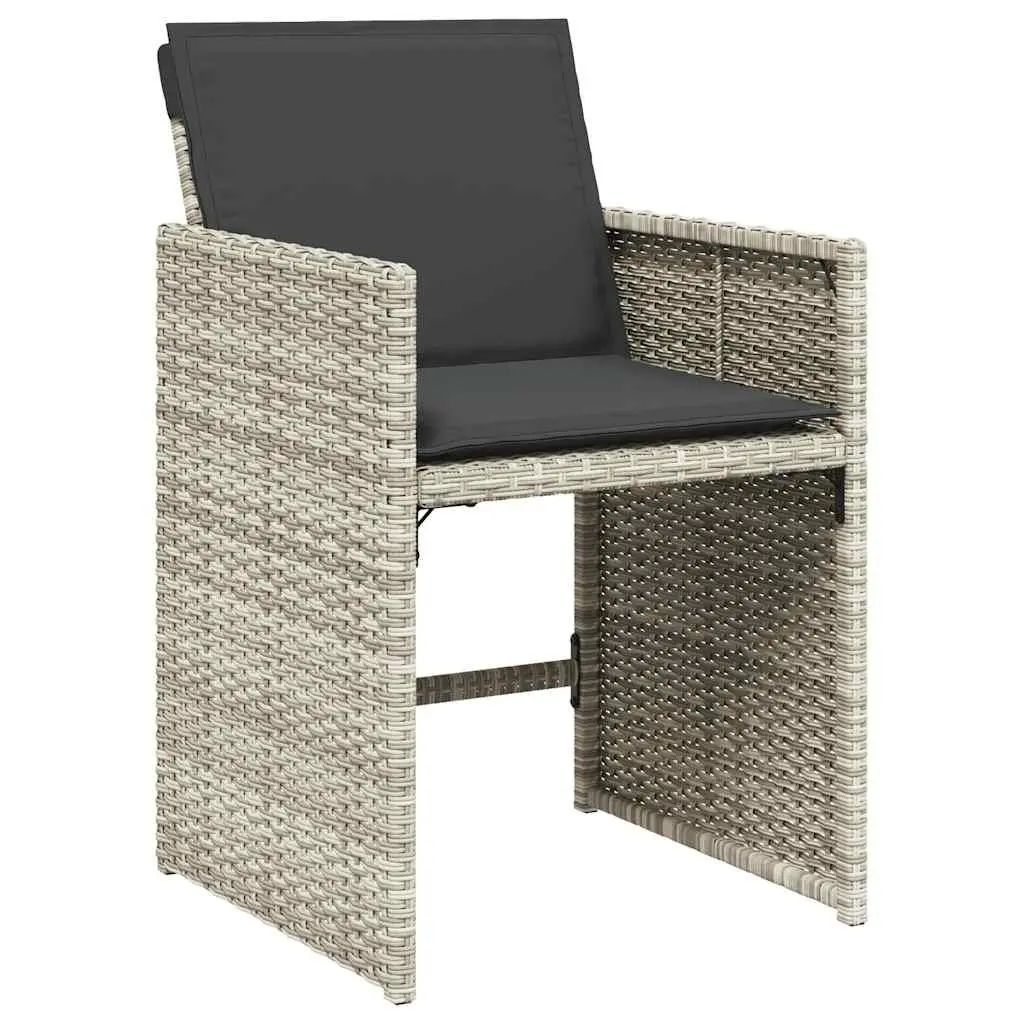 Outdoor Dining Set 13 Piece Grey Poly Rattan Chairs Table for Garden Patio