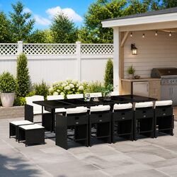 Specifications for 15-Piece Outdoor Dining Set Black