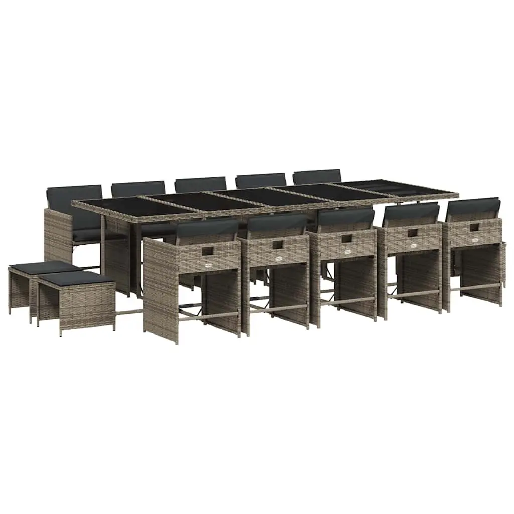 15-Piece Outdoor Dining Set in Grey