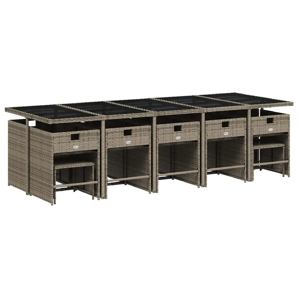 15-Piece Outdoor Dining Set in Grey