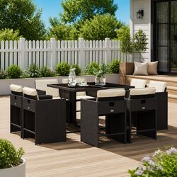 9 Piece Outdoor Dining Set Specifications - Table and Chairs
