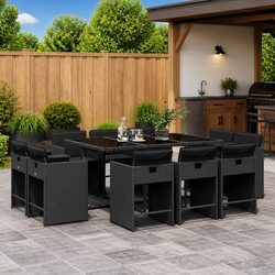 Specifications of 11-Piece Outdoor Dining Set in Black