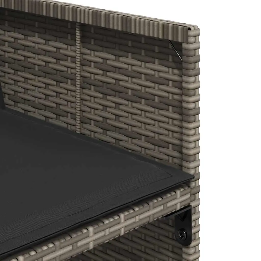 11-Piece Grey Poly Rattan Dining Set
