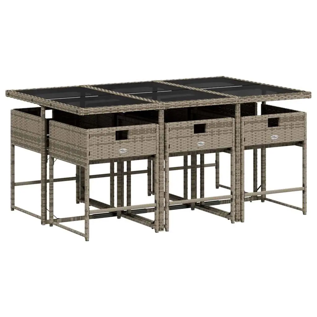 7 Piece Garden Dining Set Outdoor Patio Furniture Grey