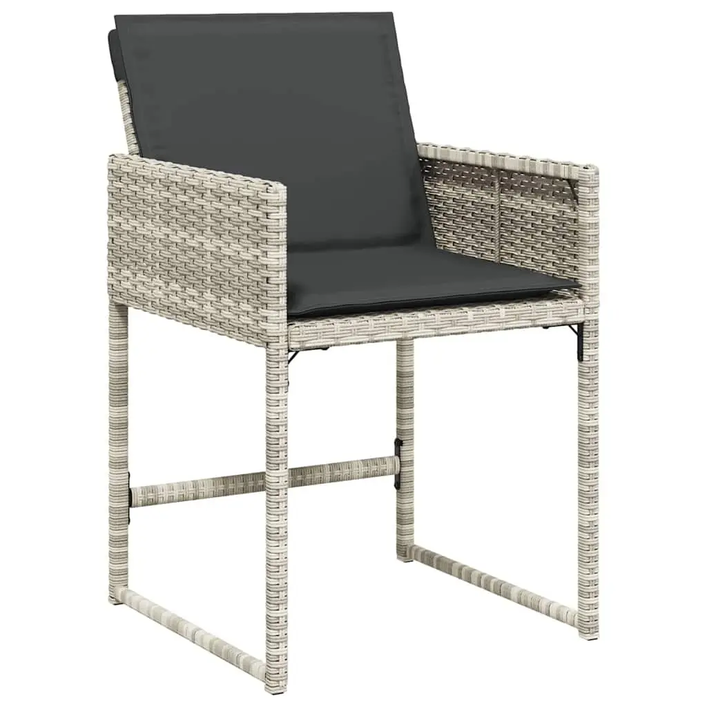 7 Piece Outdoor Garden Dining Set Grey PE Rattan Chairs Table Cushions Patio