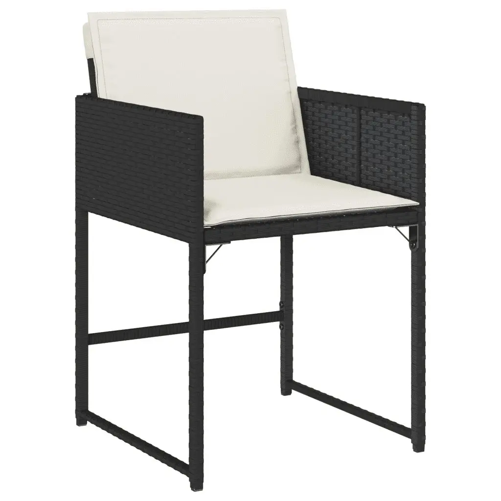 9 Piece Outdoor Dining Set Black Poly Rattan Garden Furniture Patio Chairs Table