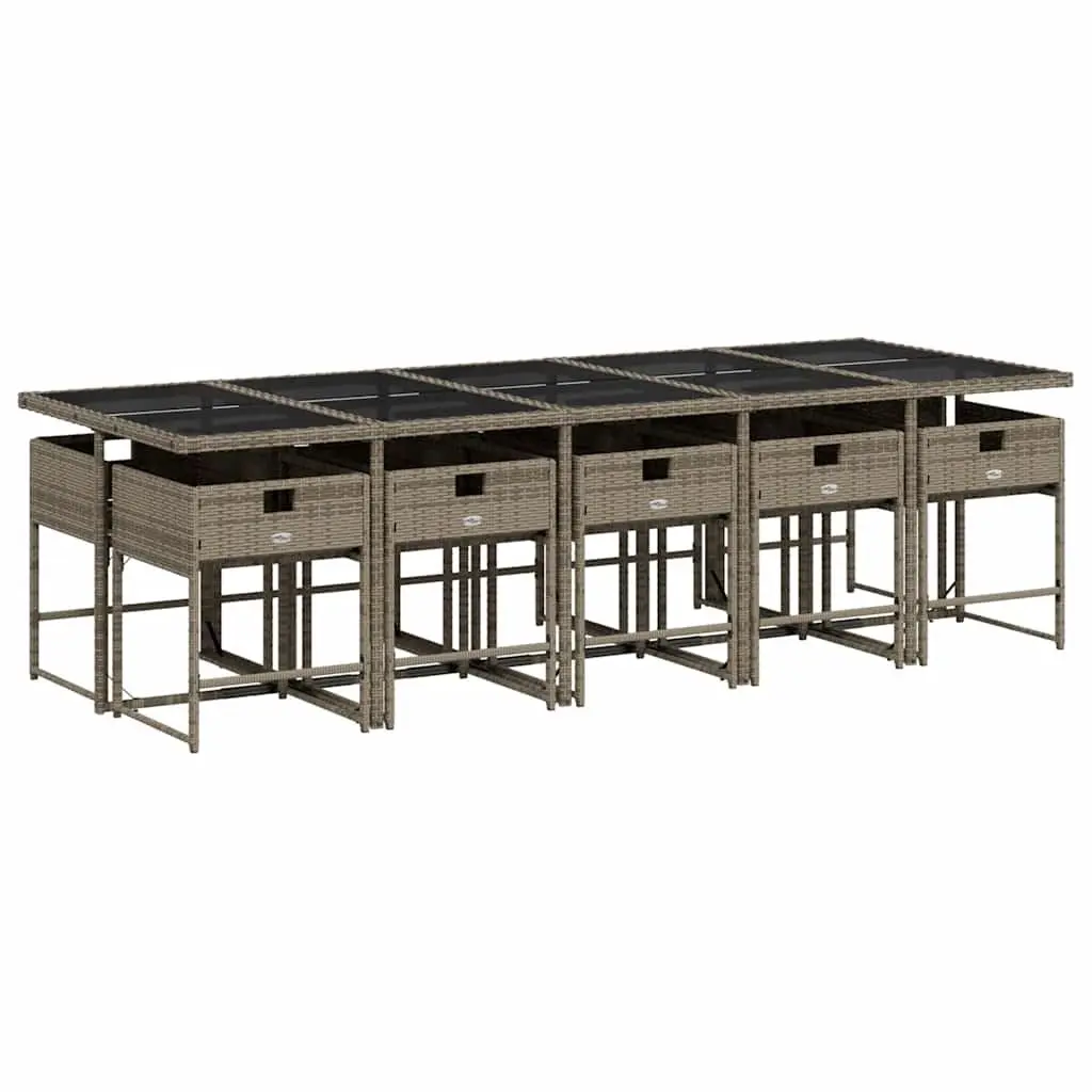 Grey Poly Rattan Garden Dining Set