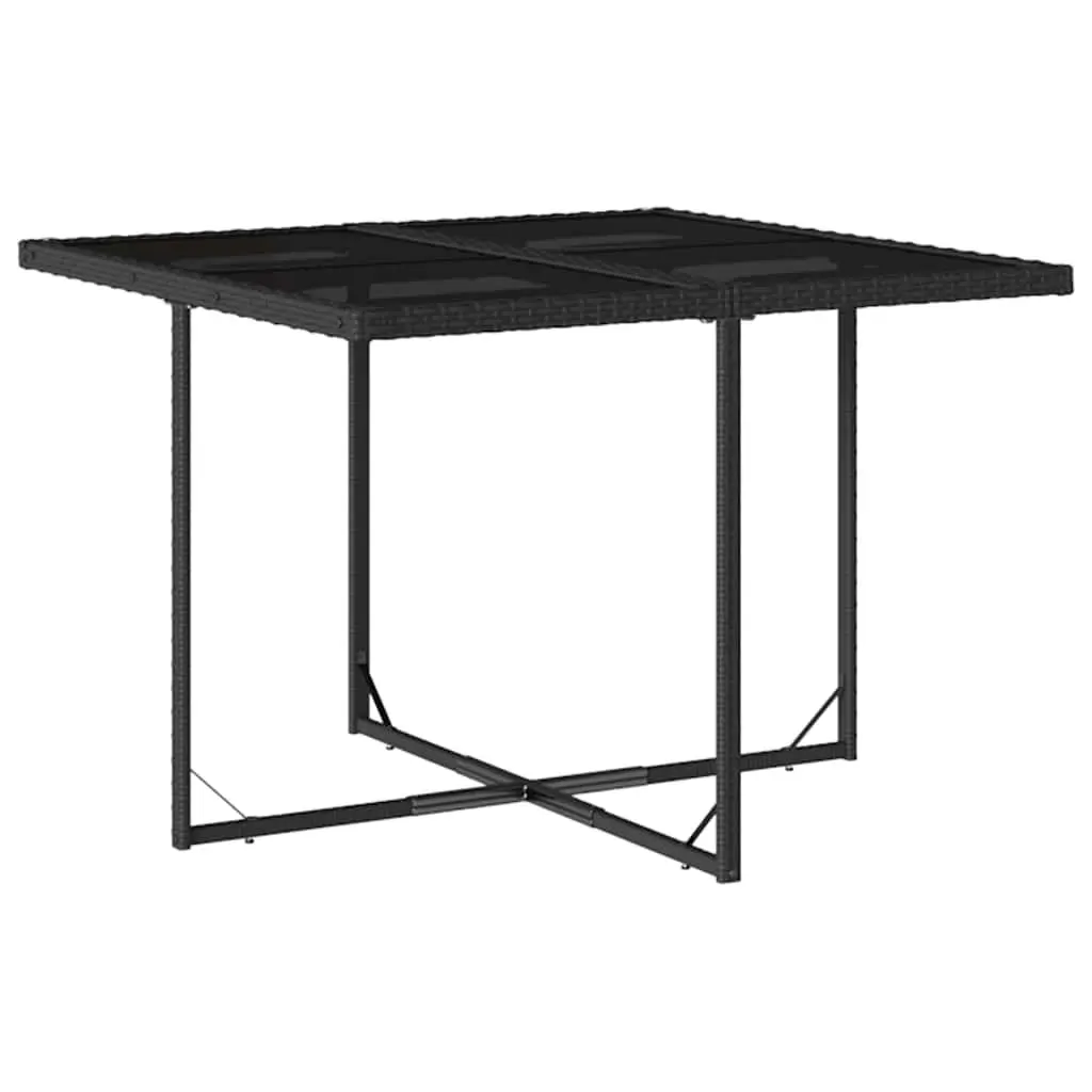 Outdoor Dining Set 9 Piece Garden Furniture Table Chairs Cushions Black Poly