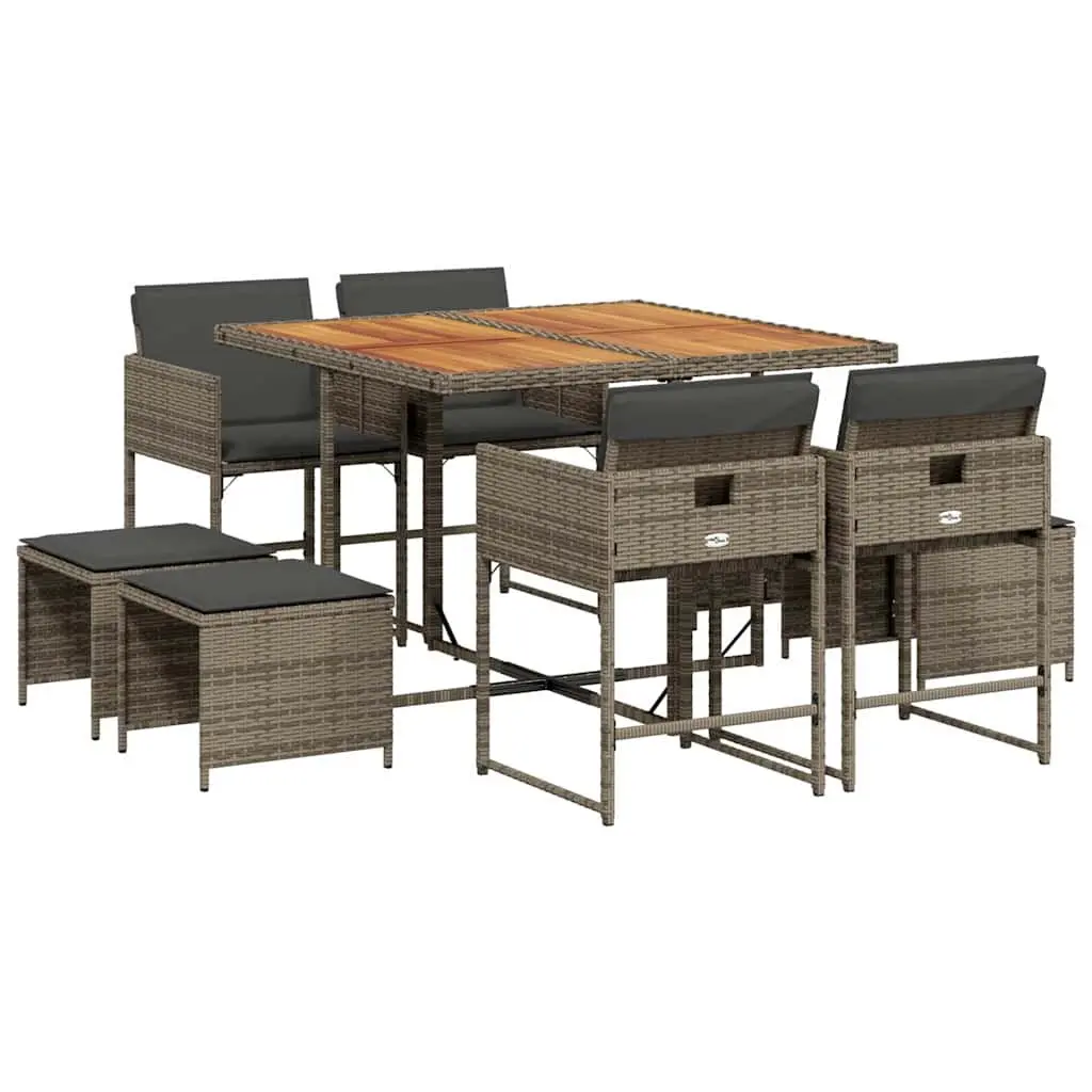 9 Piece Garden Dining Set with Acacia Wood Table