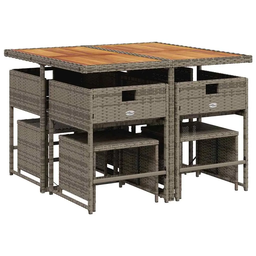 9 Piece Garden Dining Set with Acacia Wood Table