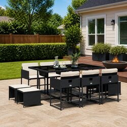 Specifications of 11 Piece Outdoor Dining Set with Rattan Chairs