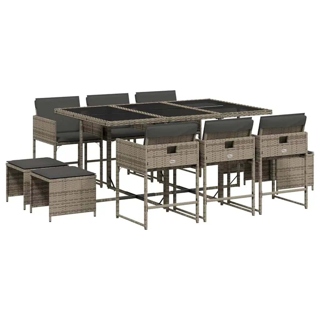 11-Piece Grey Garden Dining Set