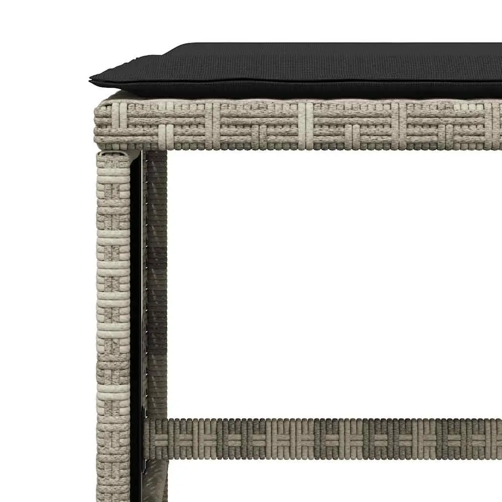 Garden Dining Set 11 Piece Poly Rattan Grey Outdoor Furniture with Cushions
