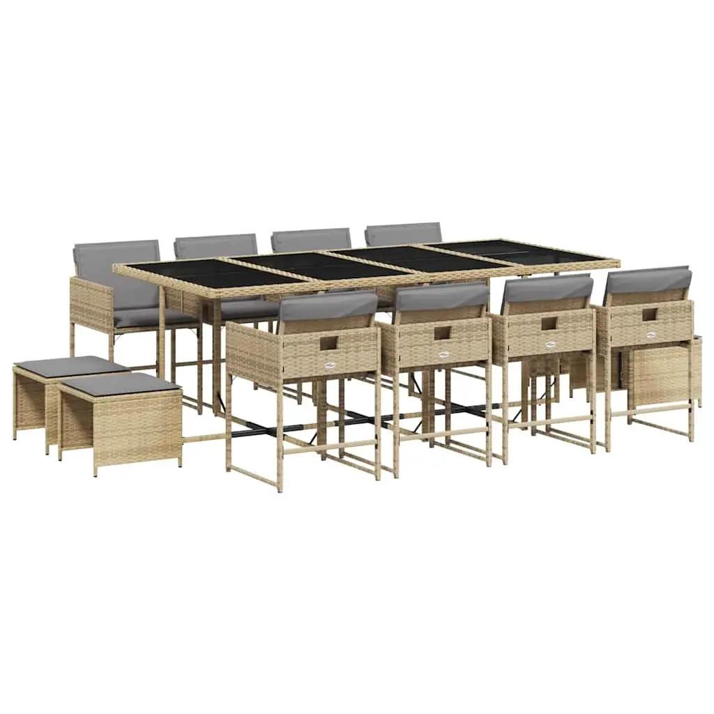 Garden Dining Set 13 Piece Outdoor Furniture Patio Garden Beige
