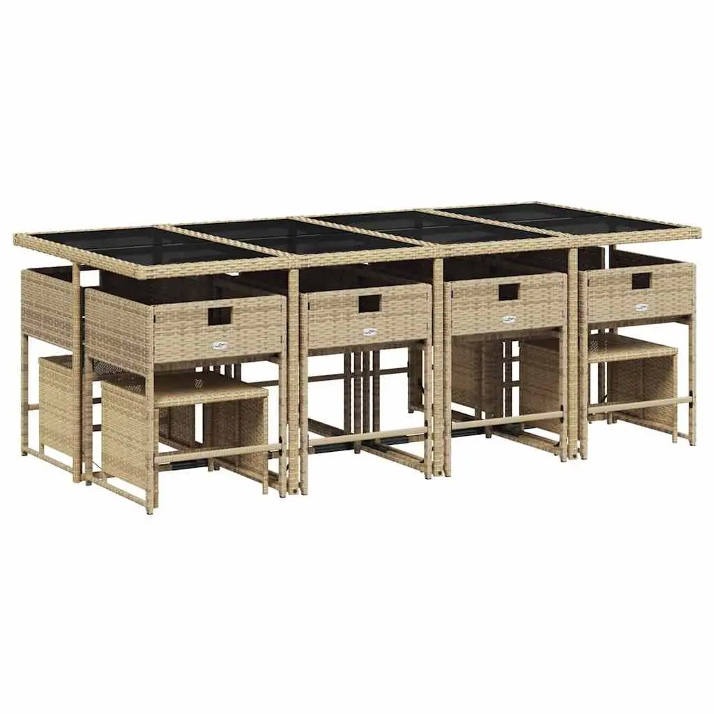 Garden Dining Set 13 Piece Outdoor Furniture Patio Garden Beige