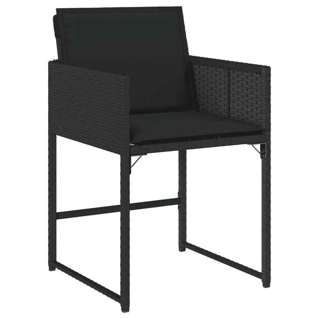 Outdoor Dining Set 9 Piece Garden Furniture Black Poly Rattan Chairs Table