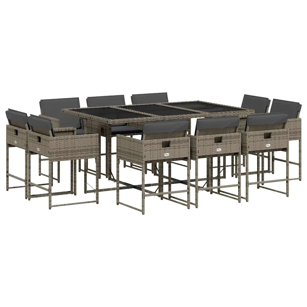 11 Piece Garden Dining Set in Grey