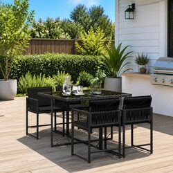 Specifications of 5 Piece Outdoor Dining Set - Black Rattan
