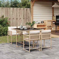 5-Piece Beige Garden Dining Set: Specs and Features