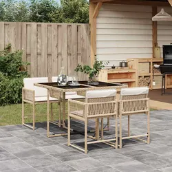 5-Piece Beige Garden Dining Set: Specs and Features
