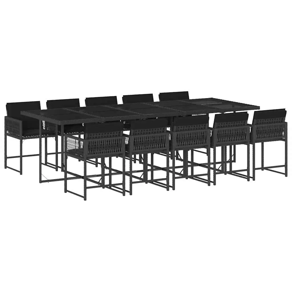 11-Piece Black Outdoor Dining Set