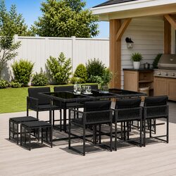 11 Piece Garden Dining Set – Dimensions and Materials