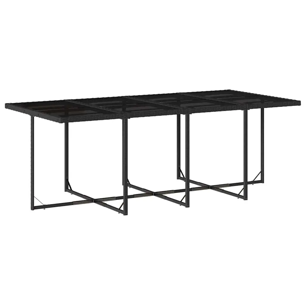 Outdoor Dining Set 13 Pieces Garden Furniture Black Rattan Chairs Table with Cushions for Patio and Backyard Use
