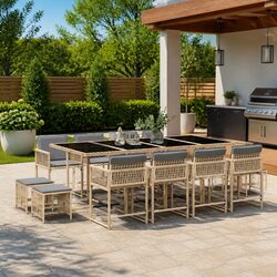 Specifications of 13-Piece Garden Dining Set with PE Rattan