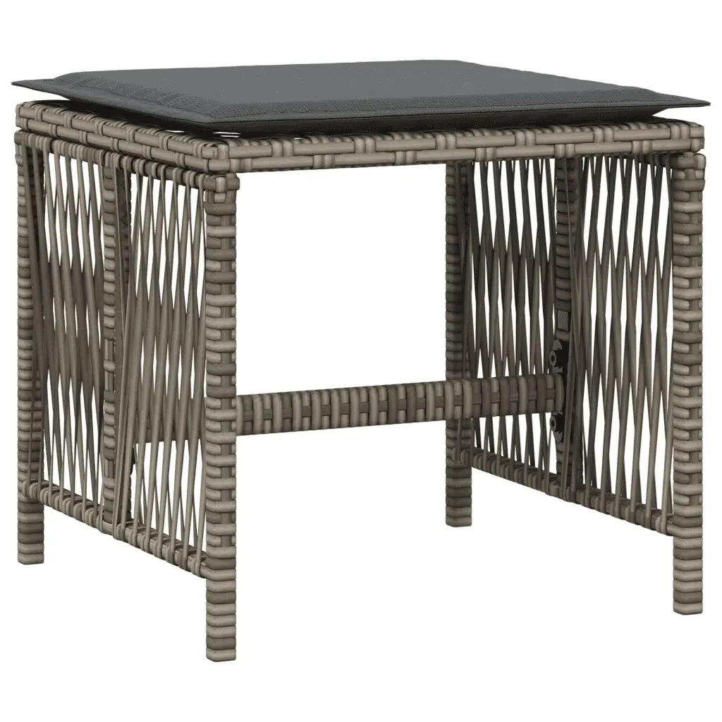 Garden Dining Set 15 Piece Outdoor Furniture Grey Poly Rattan with Cushions